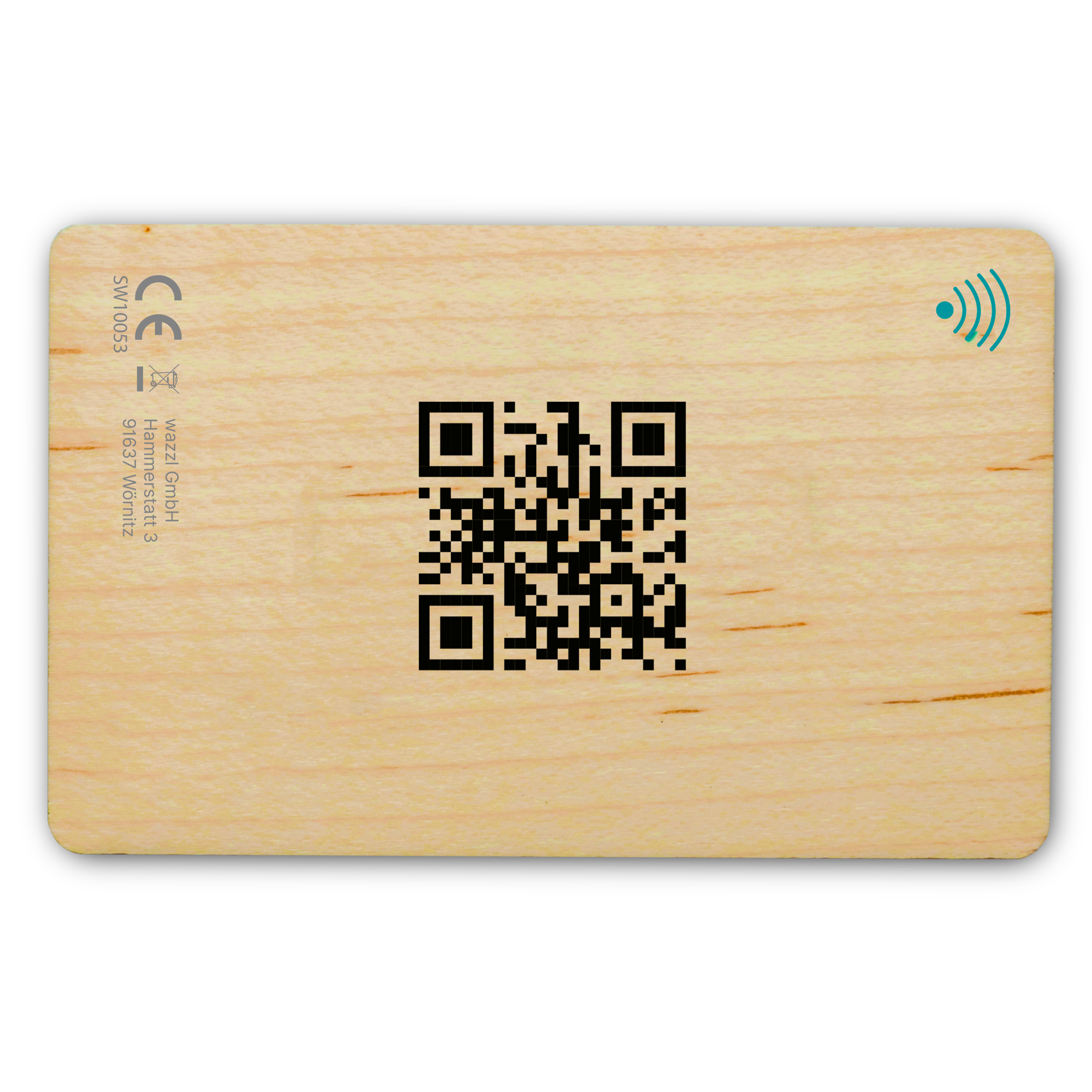 Carte en bois personnalisable (bambou) - carte de visite numérique NFC